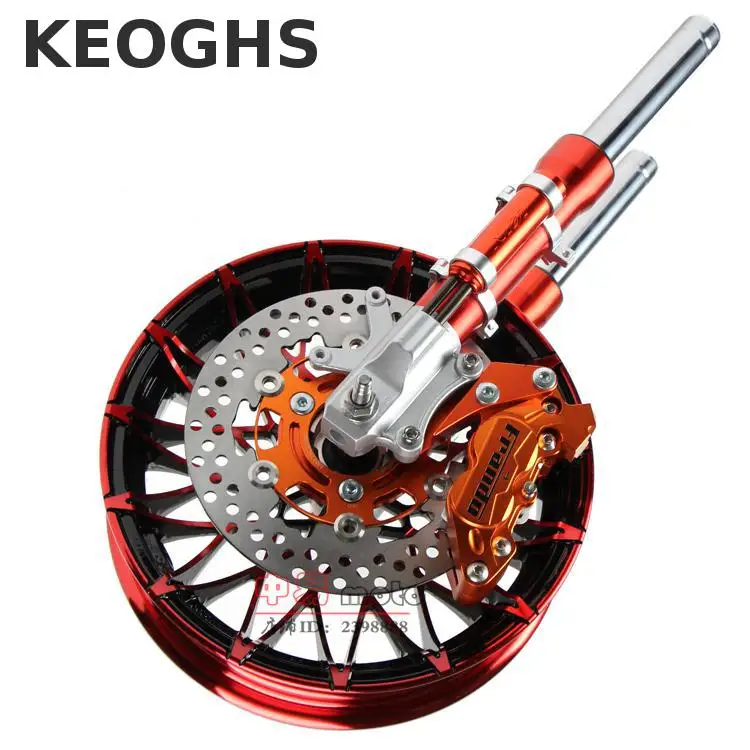 Keoghs Motorcycle Front Shock Absorber Fork And Brake System And Wheel Rim One Set For Yamaha Scooter Modify Keoghs Motorcycle Front Shock Absorber Fork And Brake System And Wheel Rim One Set For Yamaha Scooter Modify