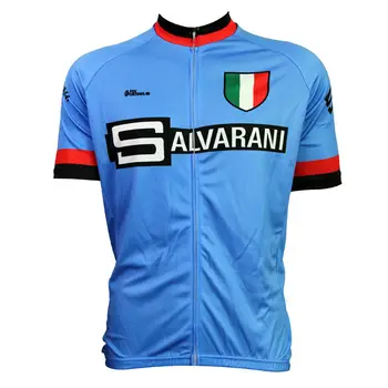

Alien SportsWear SALVARANI Pattern Men Blue Short Sleeve Cycle Clothes Summer Full Zipper Quick Dry Bike Jerseys Size XS-5XL