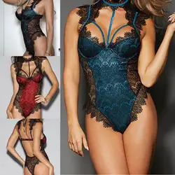 Горячая сексуальная/Сисси женское белье Ночное белье боди Babydoll G-String кружевные стринги Нижнее белье пижамы комбинезон