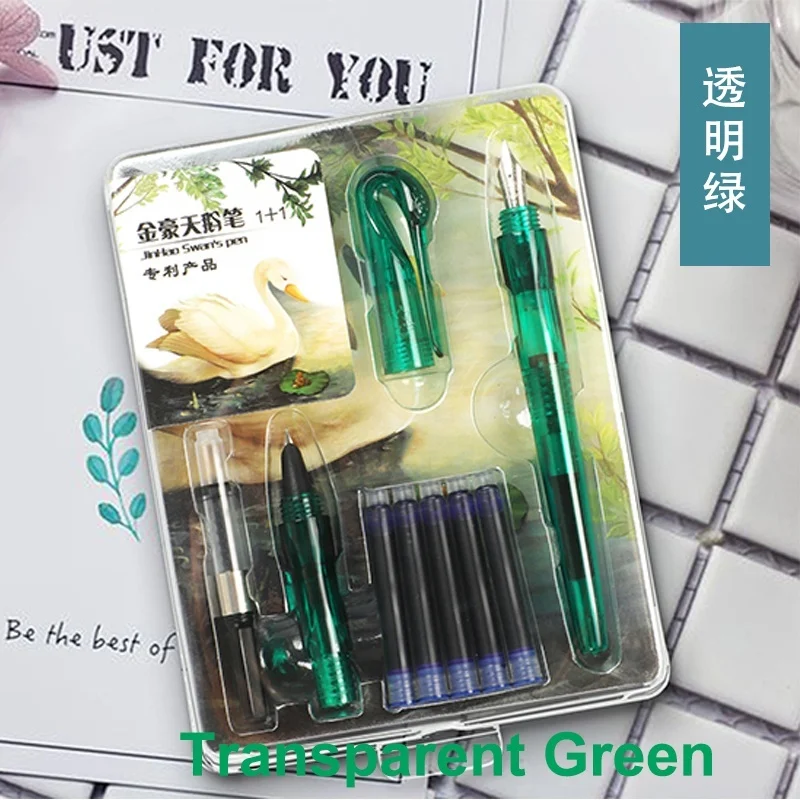 

jinhao The New swan Suit fountain pen 0.38mm with 0.5mm black ink Jinhao ink pen color series Student stationery supplies