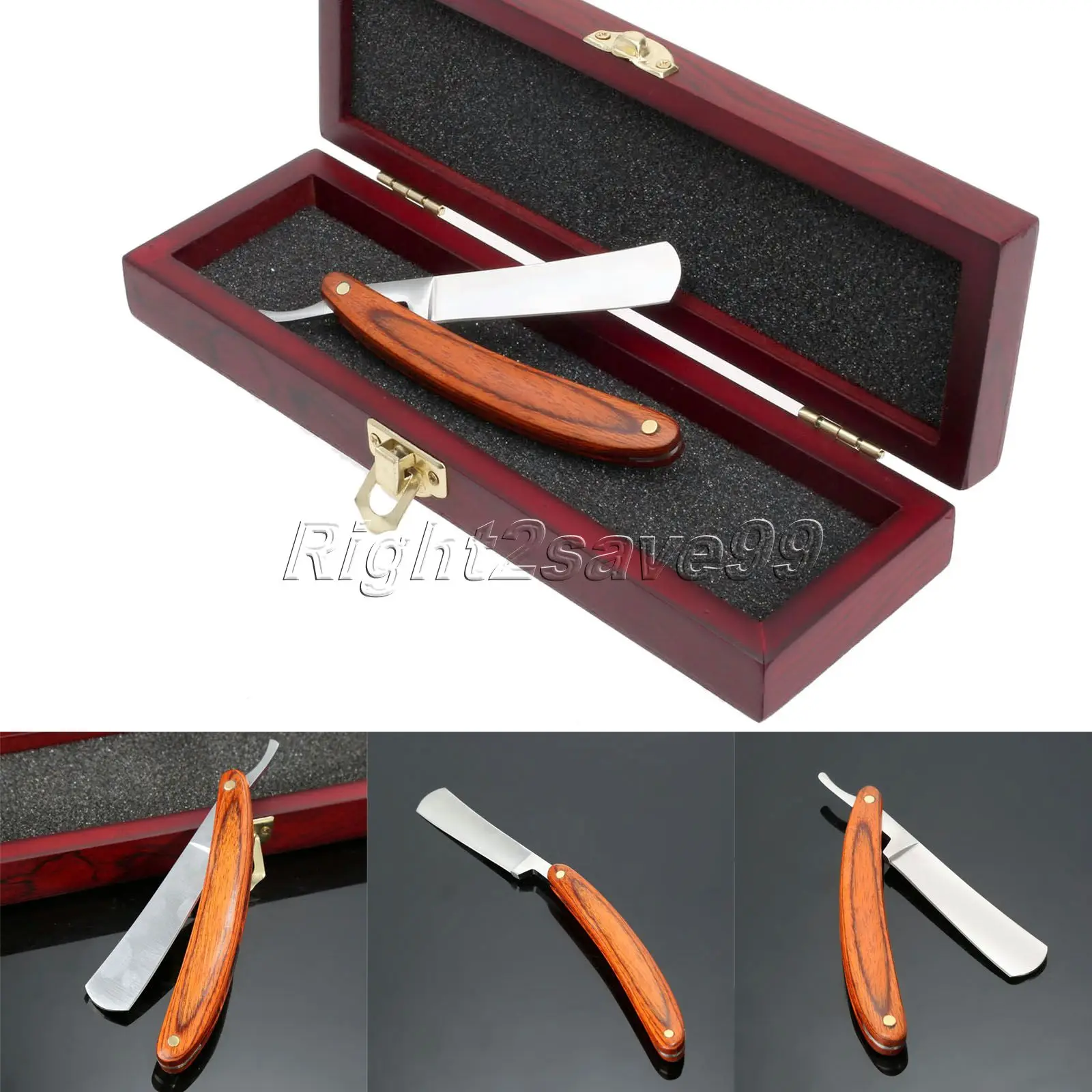 

2017 New Men's gift Shaving Wooden Box Set Shave Folding Knife Kits Straight Razor knife Set Razor Tool Set With Box