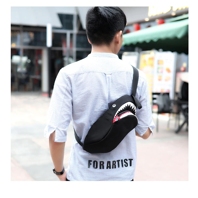 Fashion Luminous Student School Bags USB Charging Men's Shark School Backpacks Chest Bag Teenager Boy Girls Travel Women Mochila