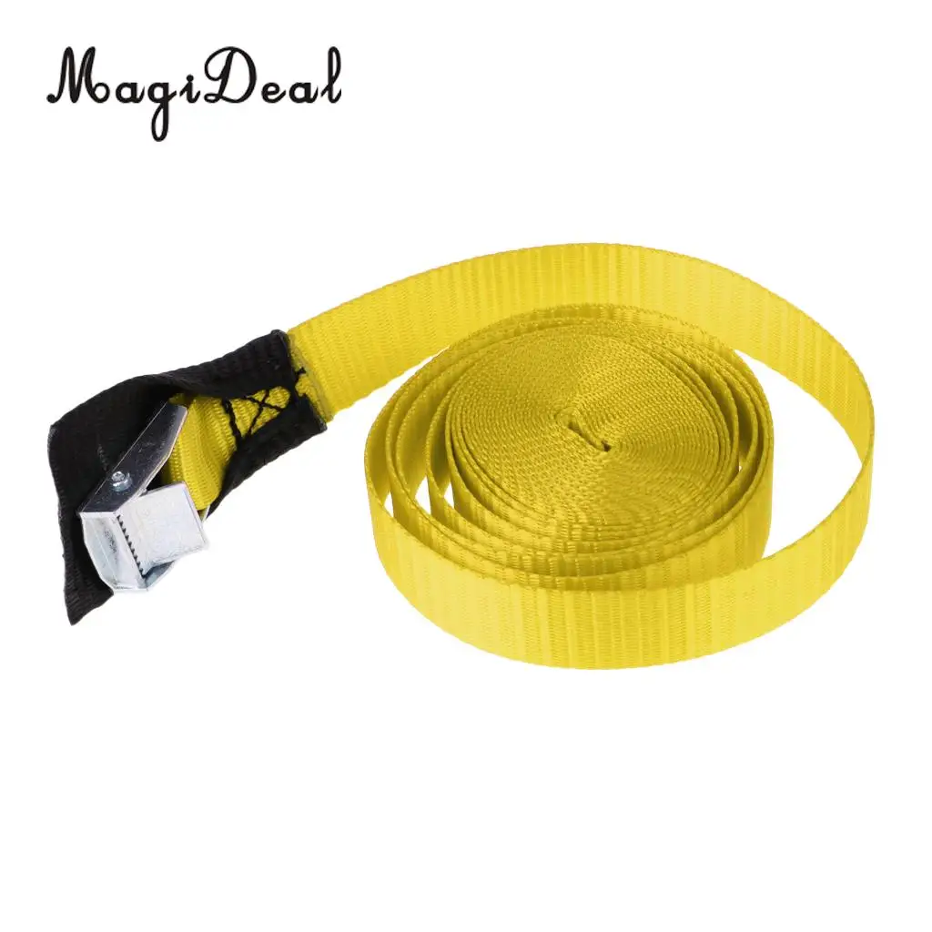 MagiDeal SUP 300cm 25mm Kayak Canoe Tie Down Strap Pack Lash Belt Metal Buckle for Dinghy Surfing Rafting Surfboard Accessory
