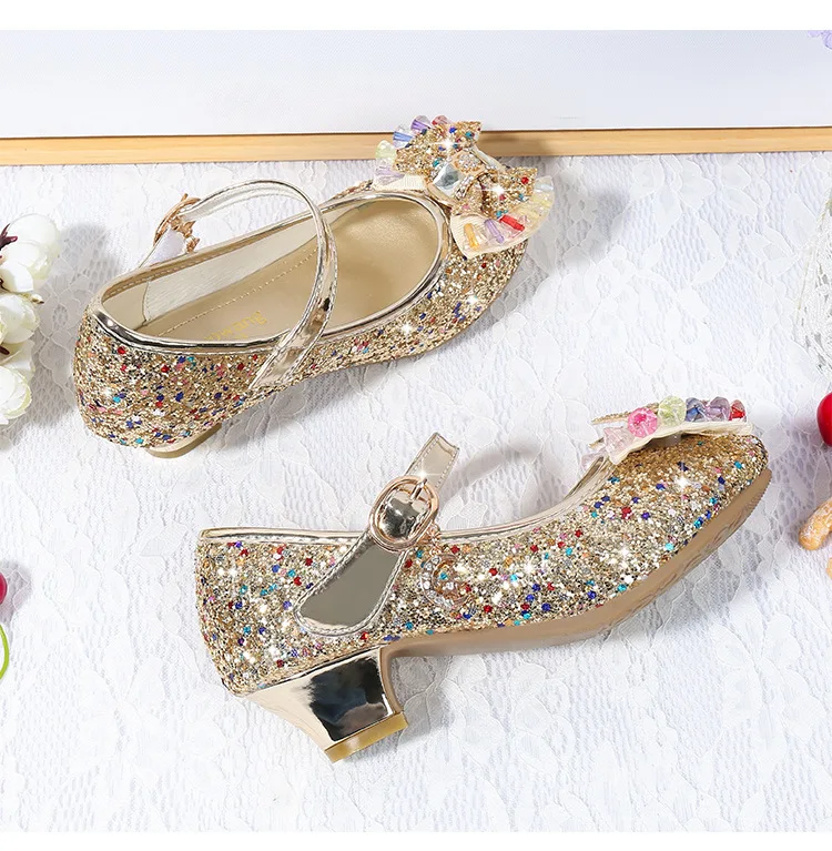 Sapatos de Dança Praça de Salto Sapatos de Princesa de Festa Crianças Brilho Strass Sapatos Meninas Alto 26-38 7 Cores Z12 Gzx02 jy 14 Jy crianças brilho strass sapatos meninas sapatos