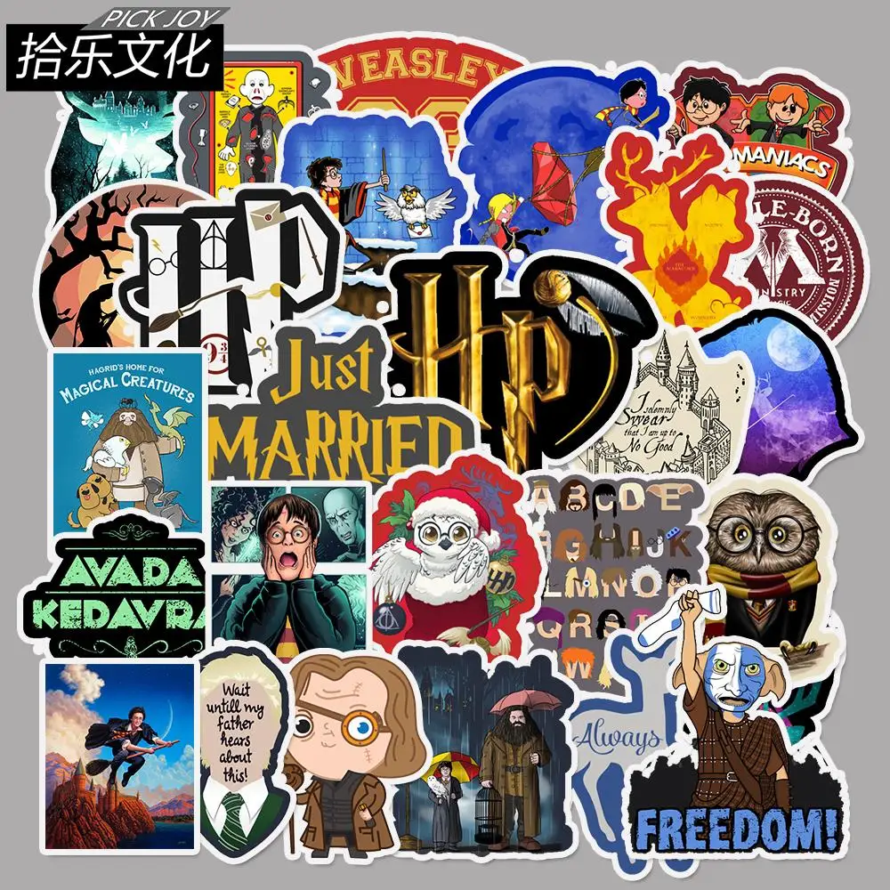 

50Pcs harry potter cartoon Stickers Decal For Snowboard Luggage Skateboard Bicycle Car Fridge Car Styling Laptop Stickers