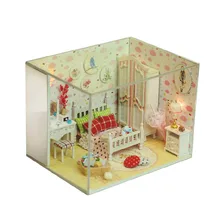 Новое поступление Q007 Кукольный дом miniatura спальня 3D Деревянный Diy миниатюрная аксессуары кукольные домики подарок на день рождения