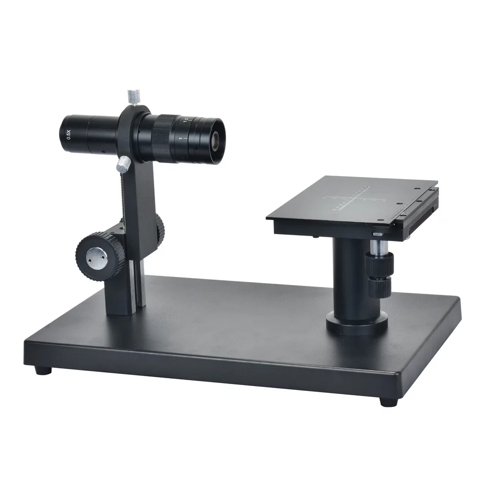 

Horizontal Stereo Microscope Table Stand 50mm Gear Ring Holder Scale Plate X-Y Stage Load Table + 180X C-Mount Lens