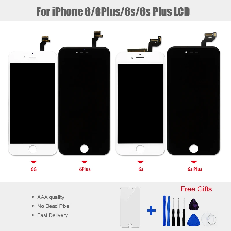 1 шт. ЖК-дисплей сенсорный экран панель для iphone 6 Plus 6S дисплей дигитайзер сборка