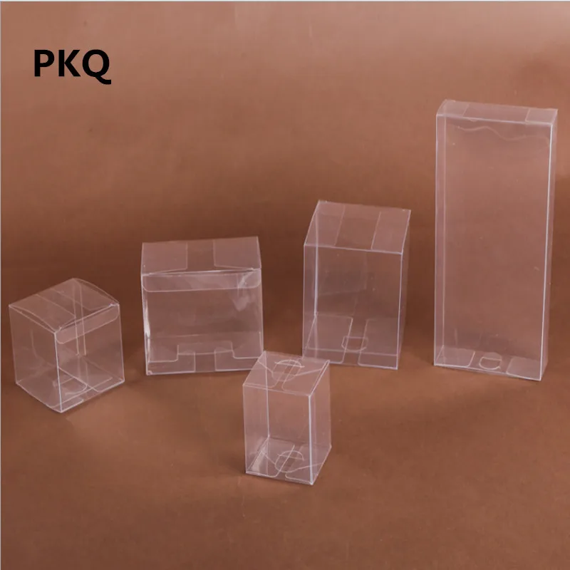 

50pcs 6 sizes Transparent Plastic Box PVC Birthday Wedding Favor Box Holder Sweet Chocolate Candy Box Gifts Jewelry Display Box