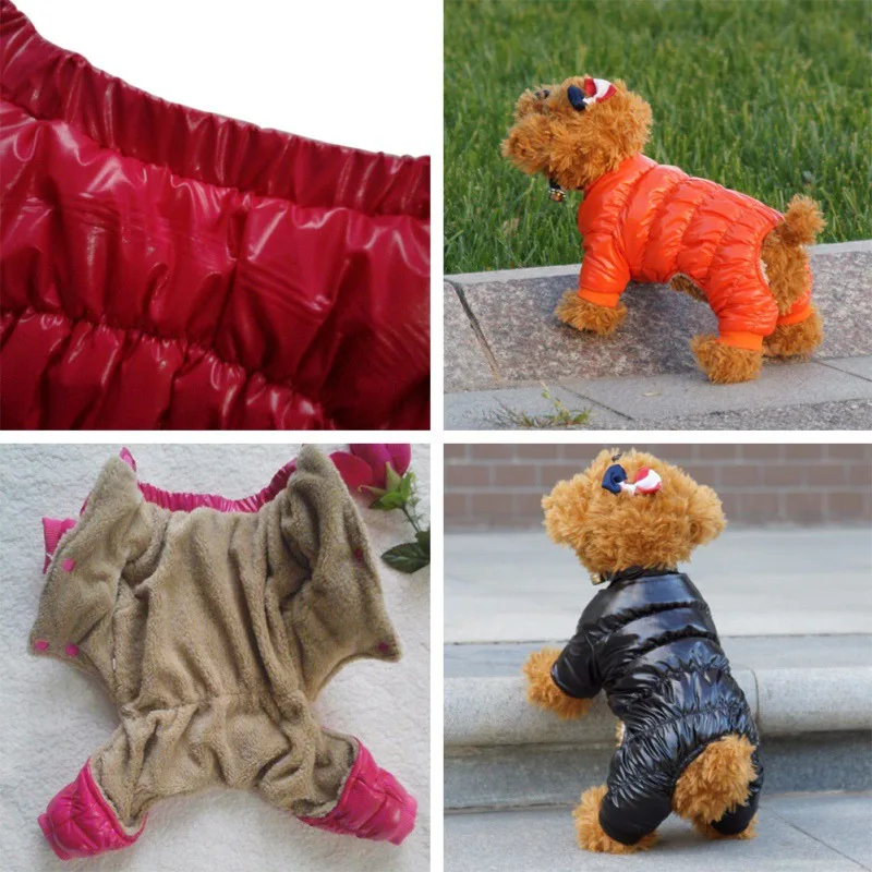 Горячая зима теплый толстый для больших маленьких собак Одежда для домашних животных с подкладкой Толстовка комбинезон брюки одежда XS-5XL
