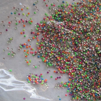 

1 Bag OD-69-Mix Color Free Shipping 3D 2x2mm Neon Mix-Color Square Metal Stud Shiny Nail Decoration Lovely Outlooking