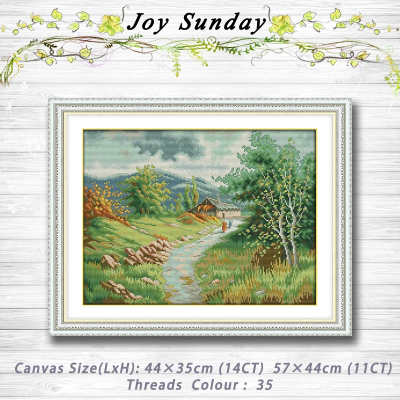 

Country road scenery decor Patterns 14CT 11CT Counted Cross Stitch Sets Wholesale Chinese Cross stitch Embroidery Needlework