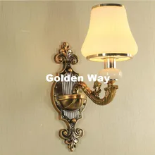 Европейский настенный светильник Гостиная бра для ресторана латунь Цвет настенный светильник Настенный кронштейн E14 светодиодный украшение дома