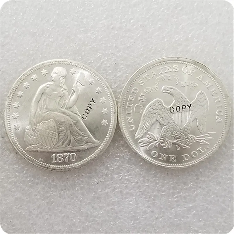 UNC silver USA 1870-1873 &quotSeated Liberty&quot 1 фотогалерея копия искусственных монет | Дом и сад