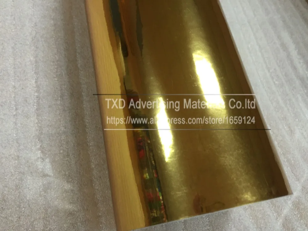 30*200CM/Roll Premium gold Chrome Mirror Vinyl Wrap Sheet Roll Film Car Sticker Chrome mirror gold sticker for car