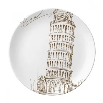 

Leaning Tower of Pisa Italy Pisa Dessert Plate Decorative Porcelain 8 inch Dinner Home