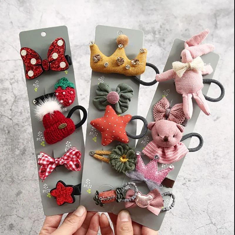 

5PCS Baby Hair Bands Children Hair Rope Princess Kid Girl Hair Ornament Headdress Cartoon Accessories