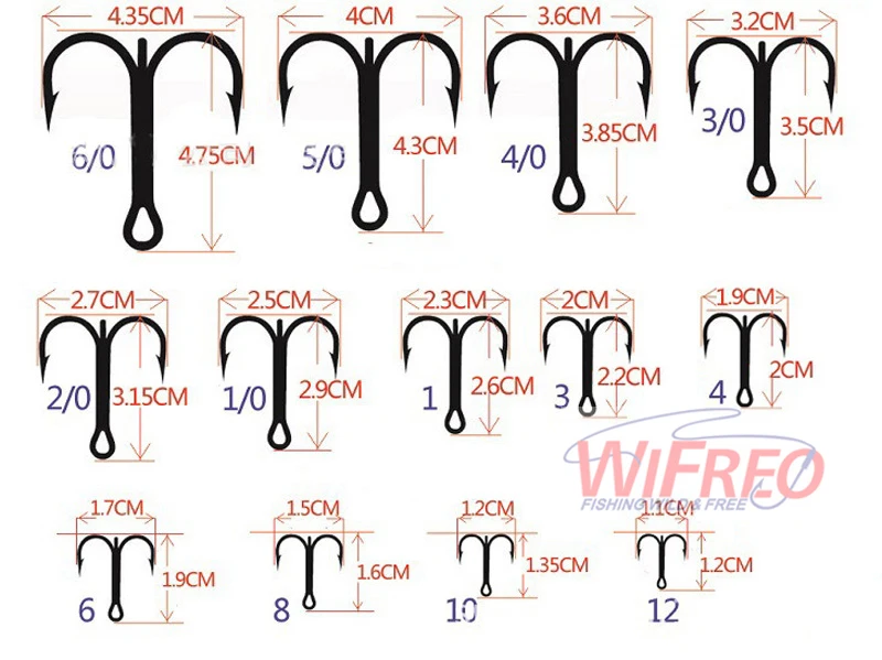 100 шт./лот 12#-5/0# черный никелевый рыболовный крючок из высокоуглеродистой стали тройные Крючки рыболовные снасти с отверстием для ловли карпа рыболовные снасти коробка