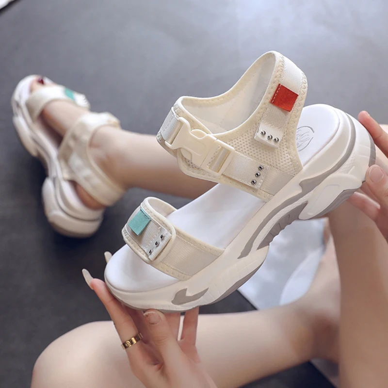 2019 New Fashion Summer Comfort Platform Sandals Women Shoes Femme Wedge Chunky Sandals Casual Sport Sneakers sandalias mujer