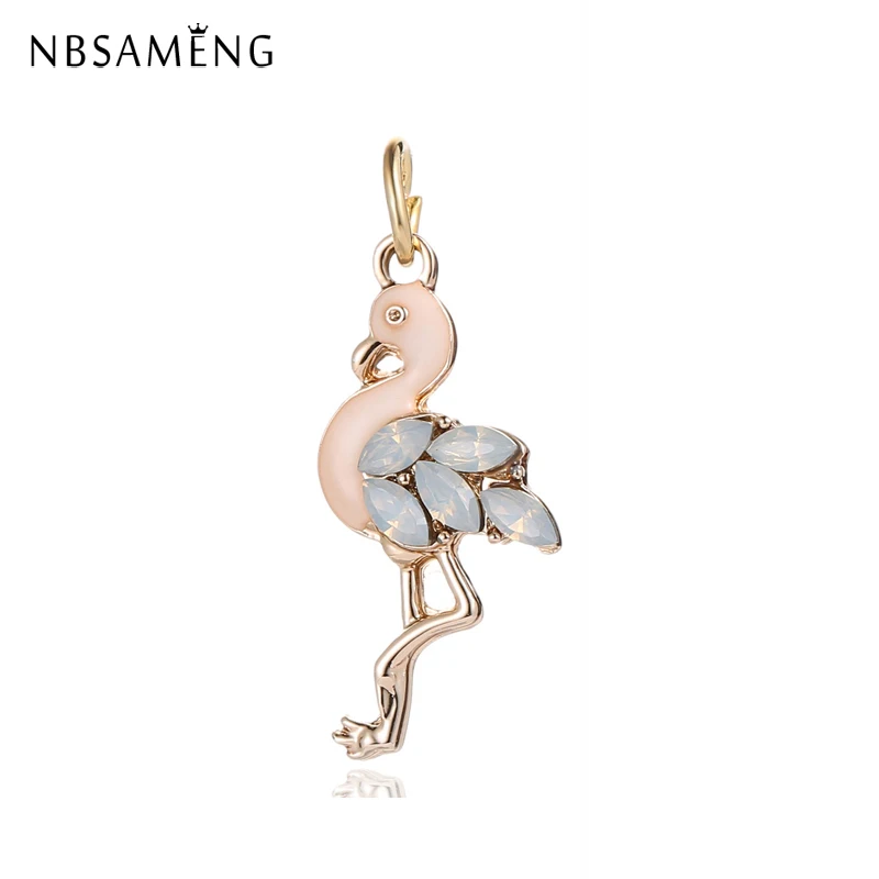 

Alloy Charm Bead Fit Pandora Bracelet Necklace Pendant Charms Original Crystal Flamingo Beads For Women Diy Jewelry Making 2019