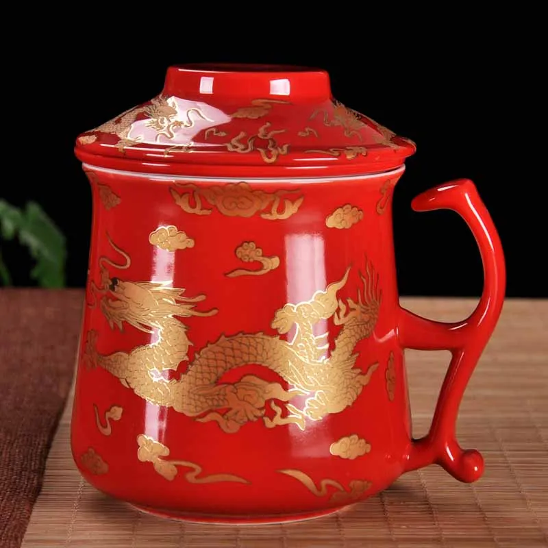 Персонализированная чашка для чая керамическая большая крышка Простая креативная Кружка для офиса фильтрованная вода для дома 370 мл - Цвет: 7