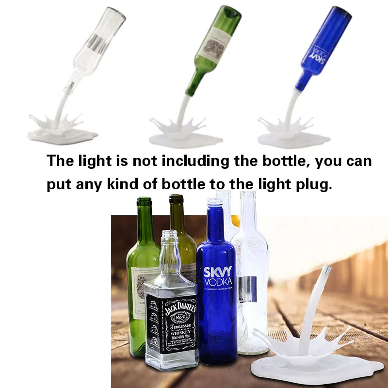 Conduzida da Noite Interruptor de Toque Luz para Bar Vinho Derramando Lâmpada Recarregável Usb Ilusão Garrafa Decoração Pub Festa Candeeiro Mesa Luz 3d 7 3d recarregável usb interruptor de toque ilusão