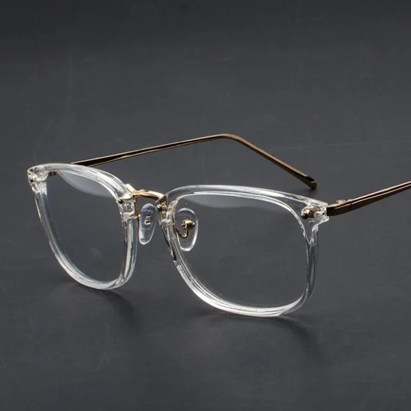 Модные Квадратные прозрачные оправы для очков для мужчин, ретро женские очки, металлические очки, очки по рецепту
