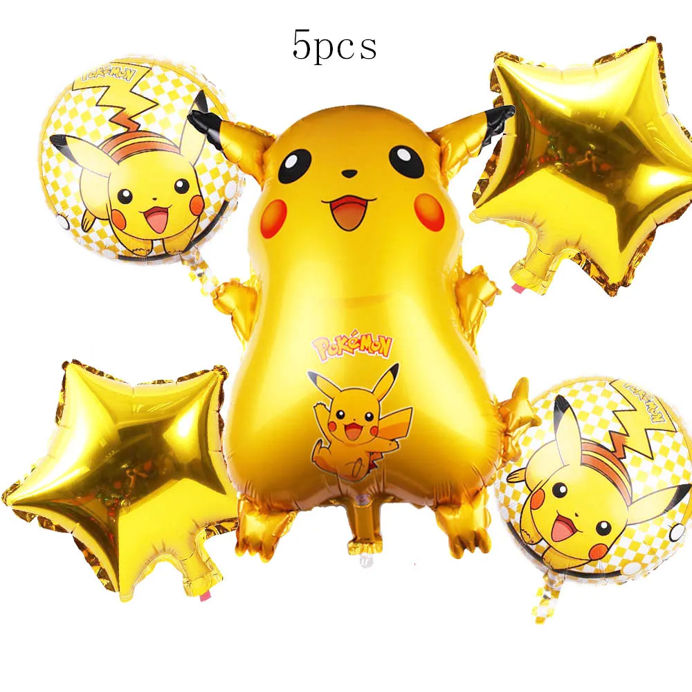 5 шт. воздушные шары Pokemon Go Helium надувной шар с покемоном из фольги, игрушки, детские украшения на день рождения, Детские праздничные принадлежности - Цвет: same as picure