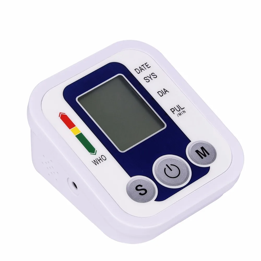 Верхний рычаг электронный цифровой монитор кровяного давления ЖК-дисплей экран монитор голосового сфигмоманометра с широким диапазоном манжеты