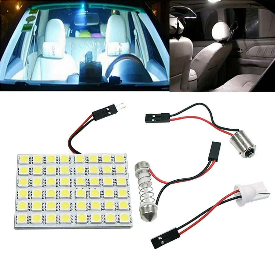 1 комплект белый фестон BA9S T10 W5W светодиодный лампы 5050 48SMD Светодиодная панель для автомобиля лампы авто Интерьер лампа для чтения купол потолочный светильник DC12v