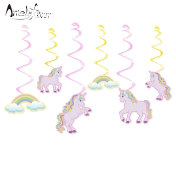

Rainbow Unicorn Animal Theme Ceiling Hanging Swirl Decorations Unicorn Cutout Party Decorations Supplies Baby Shower Event Party