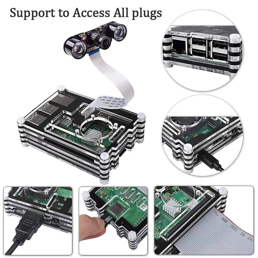 Raspberry Pi 3 Чехол/радиатор/вентилятор/кабель для pi model b чехол радиатор/вентилятор