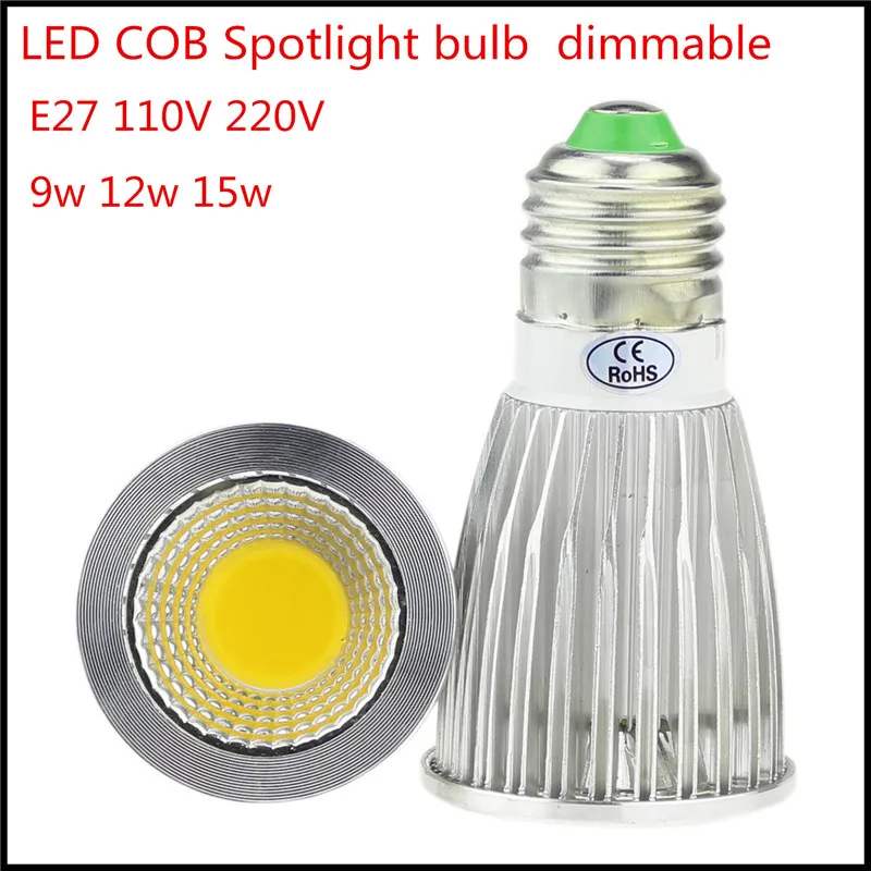 

1X LED COB Bulb Lamp E27 9W12W 15W LED Spotlight AC110V 220V For home ceiling decorate illuminate Warm/Cool whit