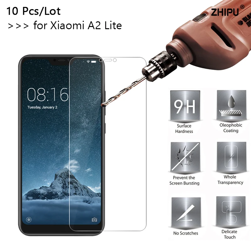 

10 Pcs/Lot 2.5D 9H Tempered Glass For Xiaomi Mi A2 Lite Screen Protector protective film For Xiaomi Mi A2 Lite A2Lite 5.84 inch