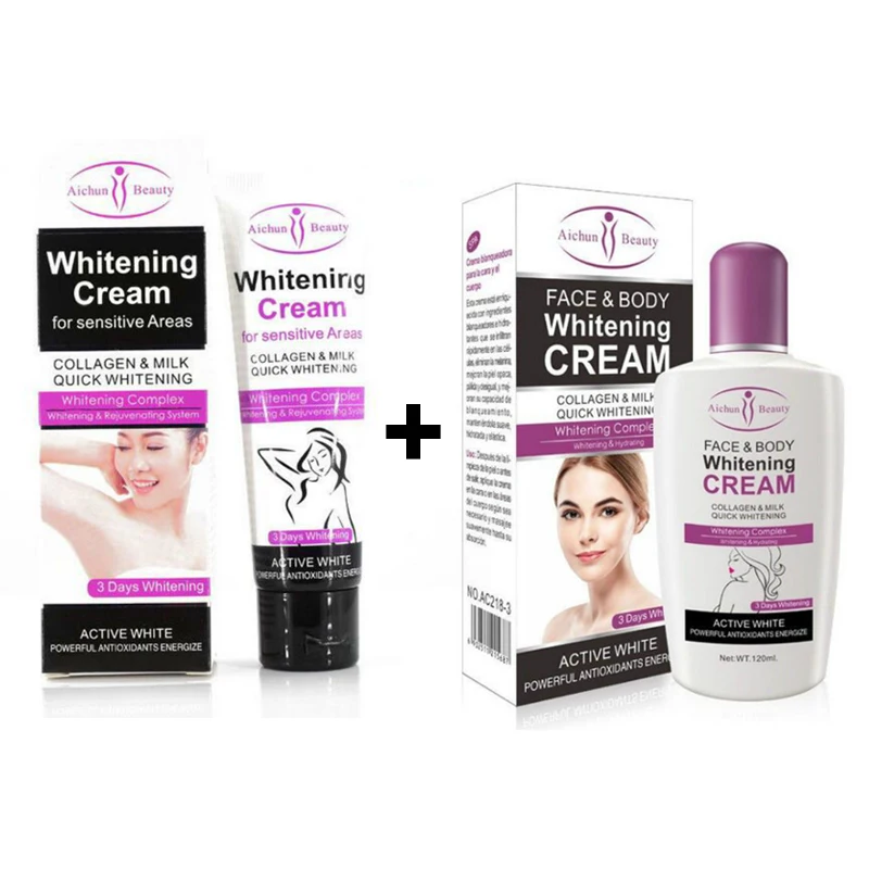 

2 Pcs/Set Aichun Beauty Body Whitening Creams Armpit Whitening Cream Legs and Knees Private Parts Skin Whitening Skin Care