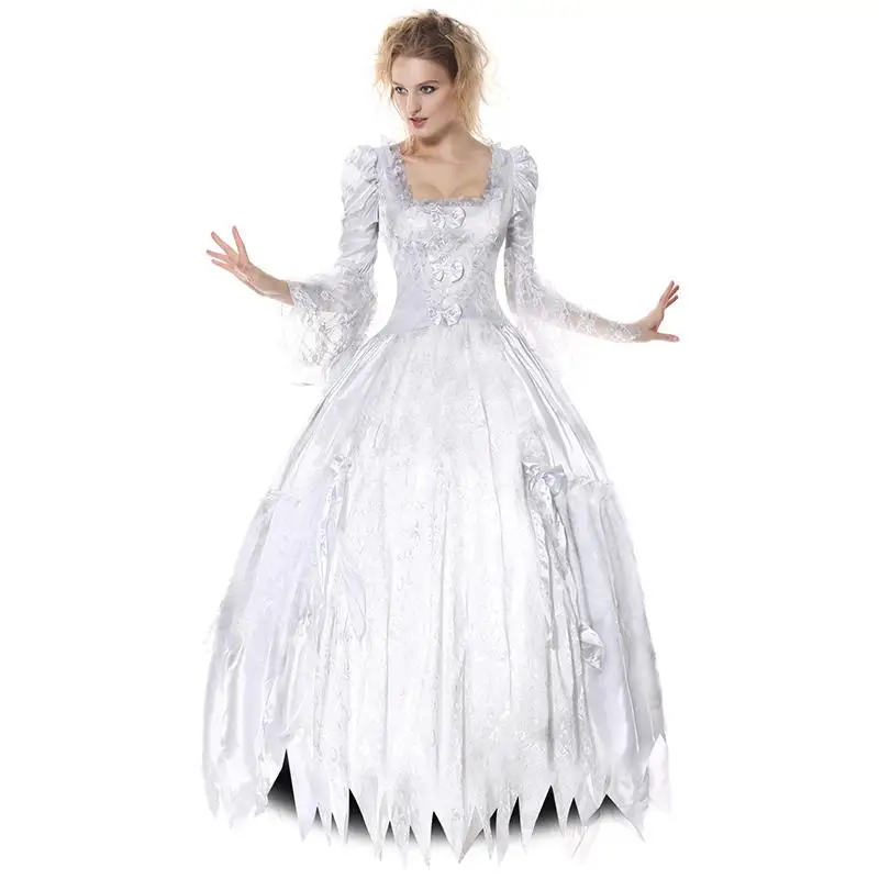 Hot Deluxe Sexy Zombie Ghost Bride Costume Victorian Ball Gown