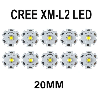 

10PCS XLamp XM-L2 U3 10W High Power LED Emitter Bulb with 12mm 14mm 16mm 20mm Heatsink base LED Emitter Flashlight Modding