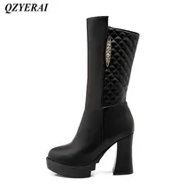 QZYERAI Winter coarse heel medium – tube Martin boots womens boots fashionable womens shoes leisure