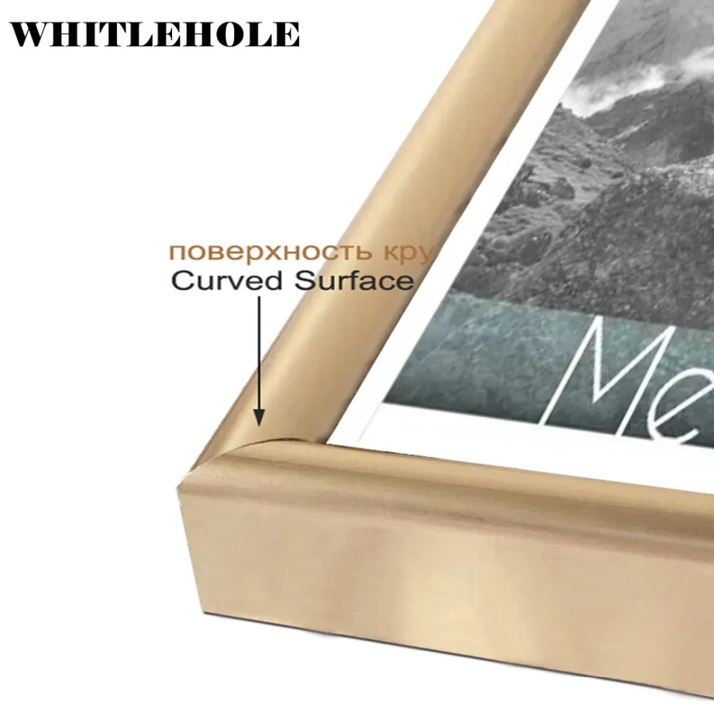 Picture Frame Metal Golden Photo Frame Classic Minimalist Desktop Decor 9x13 13x18 21x30cm Pleixglass Inside Certificate photo frame