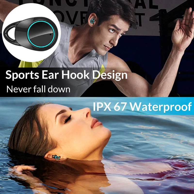 

New Bluetooth 5.0 Earphones Waterproof Wireless Sports Earbuds with 3000mAh Charge Box