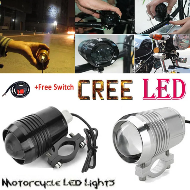 

2pcs Super Bright 30W U2 LED Headlight Handlebar Motorcycle Fog Light Spotlight Driving Safety Head Spot Lamp + 1pcs Switch