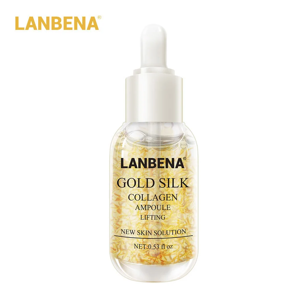 

Lanbena Gold Silk Collagen Ampoule Serum Removes Melanin Lighten Dark Spots Whitening Firming Flexible Anti Aging Anti Wrinkle