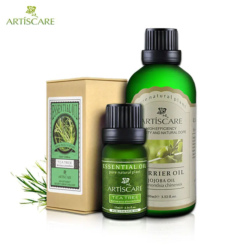 

Moisturize and Remove acnes SET, Tea tree pure essentail oil + Jojoba base oil, Fade acne marks, body massage oils carrier oils