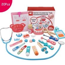 20 шт./компл. стоматолог аксессуары инструменты игрушки Дети ролевые игры с принтом медсестры деревянный Косплэй моделирование детская врачей игра Секс игрушки