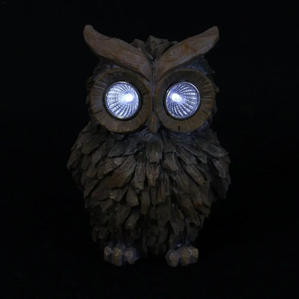 Ornament with Luminous Eyes Green Frog Owl Dog LED Solar Lamp Garden Decor