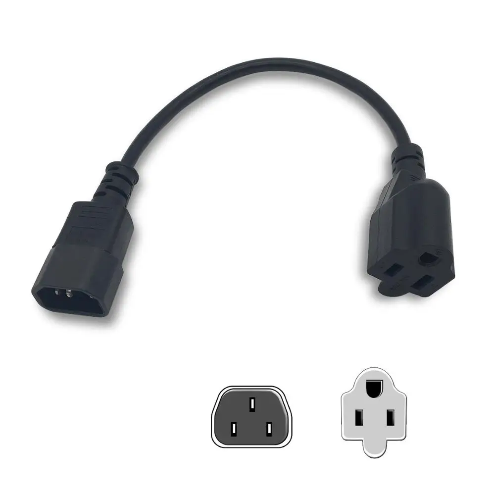 Компьютерное оборудование для кабеля питания PDU (IEC 320 C14 to NEMA 15 5R) 1 фут серверной