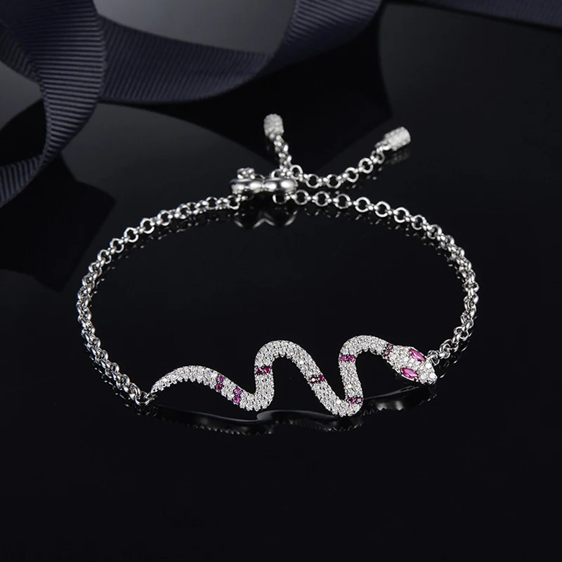 

[MeiBaPJ]Very Beautiful Snake Bracelets S925 Silver Bracelets Jewelry Fashion Personality Temperament all-match for Women