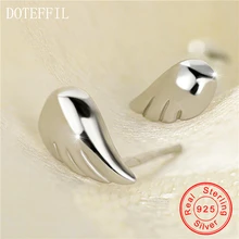Hot 925 Sterling Silver Earrings Charm Women Feather Earrings Silver Fashion Brand Jewelry double r brand new jewelry earrings for women hot sale yellow gold plated 925 sterling silver drop earrings case04266sc 2
