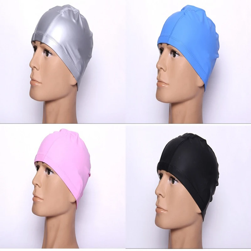 

Men and Women Swim Cap Waterproof Silicone Swimming Hat Elastic Head Cover Protect Ear Swimming Diving Caps Adults Swim Wear