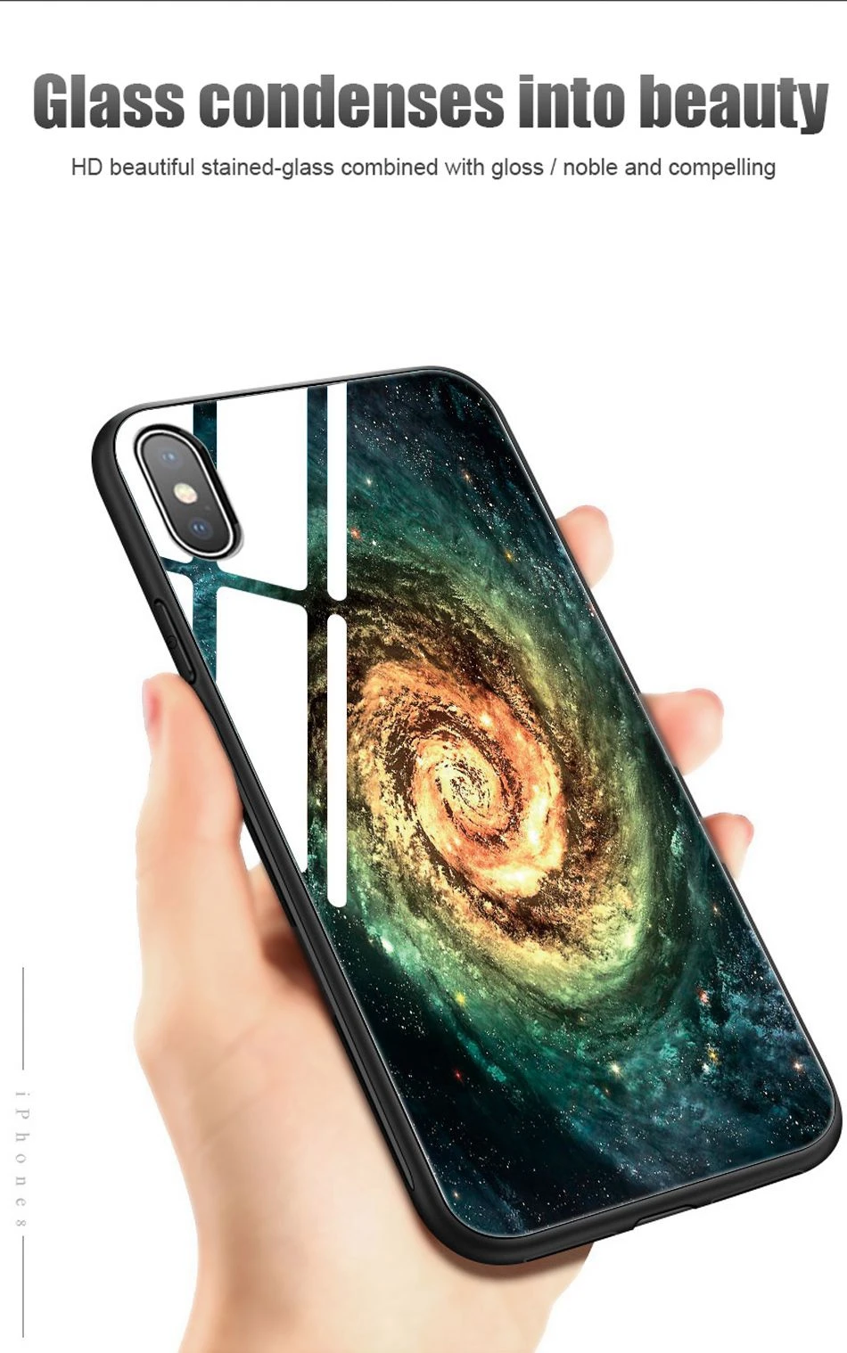 Luxury tempered glass case for iPhone XS Max silicone space patterned phone cover for iPhone XS XR X 8 7 6 6s plus fitted coque  (3)
